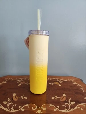 Dunkin’ Rainbow Silicone Sipper Tumbler In Yellow With Matching Straw, 27 Oz - Image 1 of 2