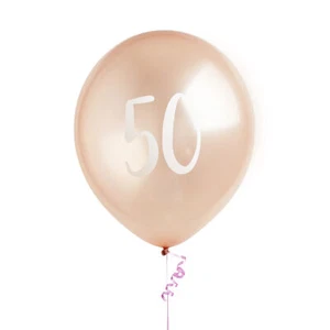 Hootyballoo 5 Pack Rose Gold Number '50' Balloons Party Decorations Partyware - Picture 1 of 3