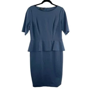 Lafayette 148 New York blau Schößchen Midi Etui-Kleid Damengröße 12 - Bild 1 von 10