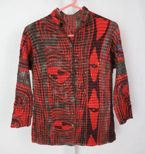 VINTAGE MOD DISCO ABSTRAKT RÜSCHEN RÜSCHEN TOP PAILLETTEN ELASTISCH - Bild 1 von 18
