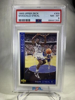 Shaquille O'Neal 1993 Upper Deck #300 PSA 8 como nuevo Orlando Magic segundo año SHAQ Foto 1 de 2