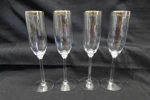 Lenox Liberty 4 Champagne Flutes - Gold Trim - Picture 1 of 5