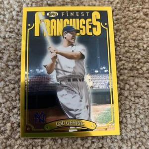 2023 Topps Finest Flashbacks Lou Gehrig Gold Rare Franchises #194 SP Yankees