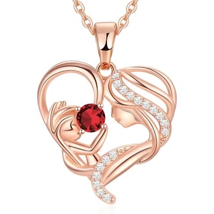 Gift for Mom, Mother and Child Love Heart Pendant Necklace, Mothers Day Gifts... - Picture 1 of 6