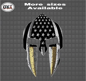 911 / Police Dispatcher Thin Gold Line Spartan Helmet Vinyl Decal Sticker - Bild 1 von 1