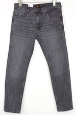 LEE Rider Size 33/32 Men Jeans Low Stretch Slim Leg Denim Washed Out Grey