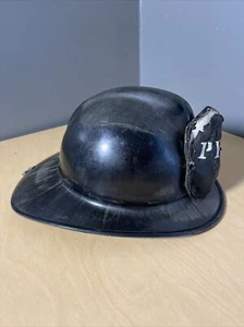 Antique Price City Fire Department Fireman Firefighter Helmet & Leather Shield - Picture 1 of 12