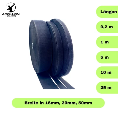 MARKENLOS Klettverschluss Klettband Klettgurt Hakenband wiederverwendbar zum Aufnähen