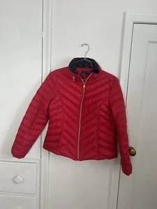 Preston & York Red Down Filled Packable Puffer Coat size Large - Picture 1 of 7