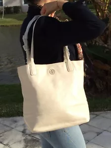 TORY BURCH Off Bleach/105 SMALL MICHELLE TOTE IN Ivory COLOR NWT - Picture 1 of 10