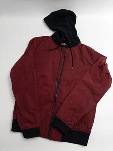 Hollister Mens Hooded Jacket Windebreaker Size Medium Full Zip Lightweight - Picture 1 of 12