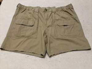 Croft & Barrow Men’sShorts SZ 52 Cargo Side Elastic Waist Kahaki 100% Cotton NWT - Picture 1 of 17