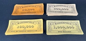 Vintage Meisterwerk Kunst Auktion Brettspiel Geldstapel Ersatzscheine 1970 - Bild 1 von 3