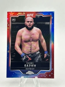 Shamil Gaziev Topps Chrome 2025 UFC RC RED WHITE AND BLUE REFRACTOR 91 - Picture 1 of 2