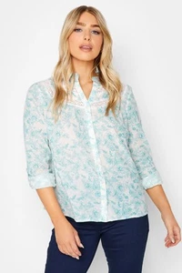 M&CO Women's Light Blue Floral Lace Detail Shirt - Picture 1 of 9
