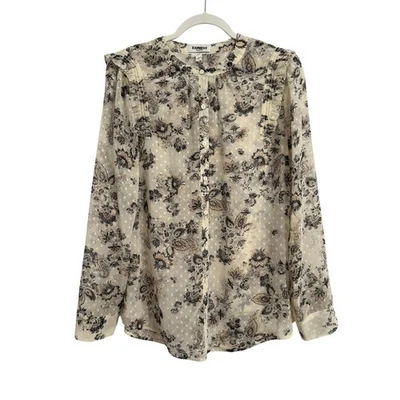 Blusa Express Para Mujer Delgada L Caprimigoth Transparente Punto Suizo Sin Cuello Botón Frontal Foto 1 de 4