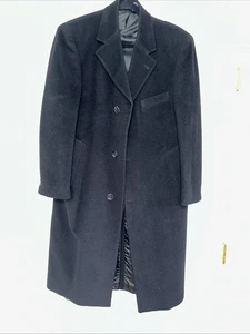 Ralph Lauren Chaps Men’s Dress Cost Black  38SH Wool  Overcoat - Picture 1 of 15