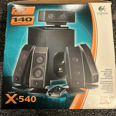 Logitech X-540: 5.1 Surround Sound Speaker System: With Subwoofer: w/Box - Image 1 of 4