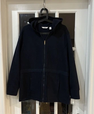 Chaqueta con Capucha Liz Claiborne Fin de Semana 1X Azul Marino NUEVA con Etiquetas Foto 1 de 4