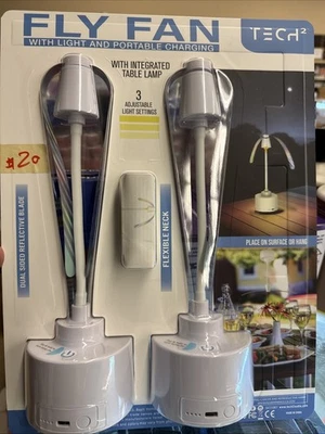 Tech Squared Portable Fly Fan with Lights and Powerbank - 2 Count - Image 1 of 2