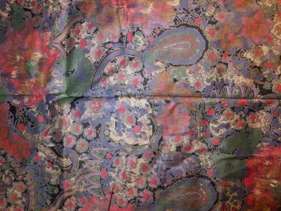 Tela Floral Paisley Francia Algodón 4yds 55"W Negro Multi Elegante Diseñador NUEVO Foto 1 de 4