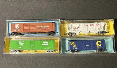 Atlas N Scale #8 Hopper, Reefer And Box Lot Of 4 C-7 BNFE L&N C&O - Image 1 of 4