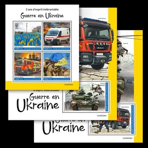 3 Years War in Ukraine MNH Stamps 2025 Central African M/S + S/S - Picture 1 of 4