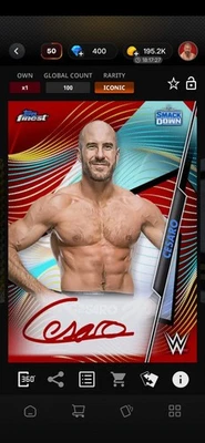CESARO 2021 WWE TOPPS SLAM FINEST 21 ICONIC DIGITAL CARD!!!!!!! - Image 1 of 3