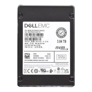 DELL Samsung PM1733 3.84TB SSD U.2 NVME PCIE 4.0X4 MZ-WLJ3T80 MZWLR3T8HBLS-00AD3 - Picture 1 of 2