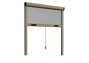Moskitonetz Vertikalrolle Fensterrollo Bronze 130x160 Aluminium 131V - Bild 1 von 1