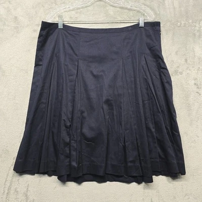 Talbots Skirt Womens Size 16 Navy Blue Pleated Lined Career Casual Swing Flare - Image 1 of 4