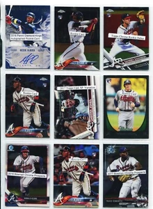 Braves, Acuna, Albies, Olson, Swanson, Freeman, Rookie Auto 216 Card Lot #B - Picture 1 of 24