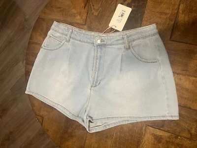 Pantalones cortos de mezclilla plisados de tiro medio GB Juniors, azul claro talla 13 #57 Foto 1 de 4