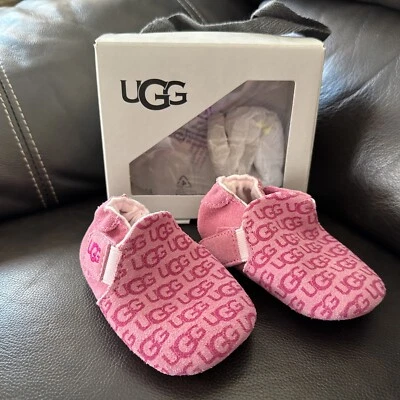 UGG розовый ботинок туфли девочек ясельного возраста Baby размер 4 / 5 - Изображение 1 из 4