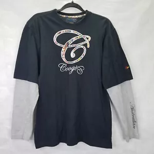Coogi Long Sleeve T-shirt Men's XL Embroidered Colorful Logo Layered Black Grey - Picture 1 of 13