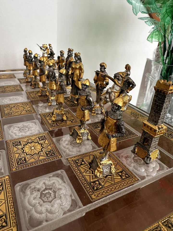 Scacchiera in oro, argento e cristallo - Immagine 1 di 4