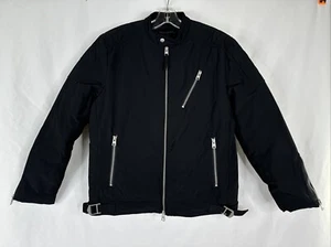 AllSaints Furtia Moto Jacket Mens Size S Black Full Zip Insulated - Picture 1 of 16