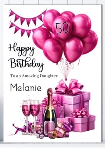 Personalised Birthday Card for Her Woman Female Large A5 Greeting Cards - Picture 1 of 10