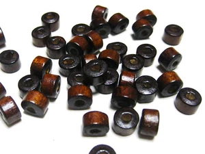 500 Brown 7X6mm Column Heishi Wood Beads~ Wooden Heishi beads Bracelet Beads - Picture 1 of 4
