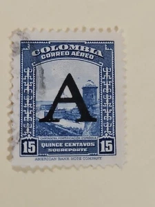1950  Air mailColombia SC# C188 - Cartagena Fortification - Overprint"A" - Used - Picture 1 of 2