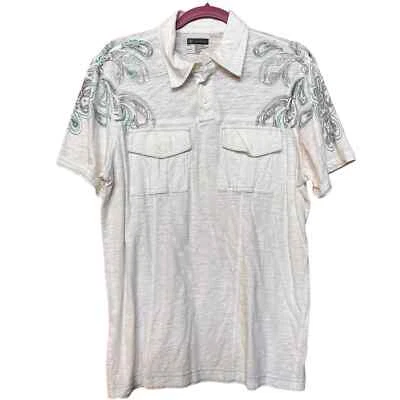 Camisa Pullover INC Blanca Manga Corta Mediana International Concepts Paisley Nueva con Etiquetas Foto 1 de 4