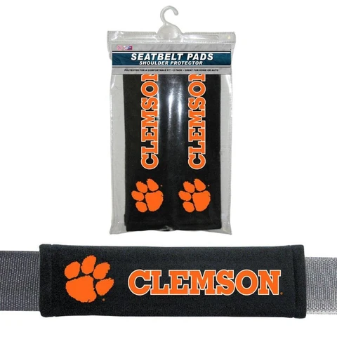 Clemson Tigers Seat Belt Pads 2 Pack [NEW] NCAA Auto Car Seatbelt Shoulder Cover