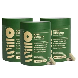 Paquete de 3 soportes de cabello O Positiv Willo para un crecimiento de cabello más grueso y completo en mujeres NUEVO - Imagen 1 de 12