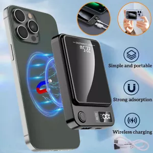 Magnetisches Powerbank 10000 mAh Externer Akku Handy Ladegerät für iPhone 12 13 - Bild 1 von 12