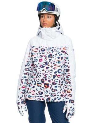 Roxy Jetty Block Bright White LEOPS Womens Snowboard Ski Jacket NEW Small - Image 1 of 2