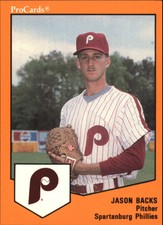 1989 Spartanburg Phillies ProCards #1038 Jason Backs