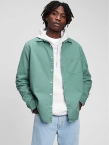 Camisa de sarga relajada Gap en verde mediana $78 - Imagen 1 de 4
