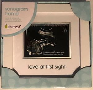 Pearhead ~ Sonogram Frame ~ "Love At First Sight" ~ White, w/Silver Lettering - Picture 1 of 2