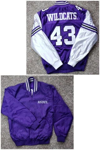 Kansas State Wildcats Sz Medium Football Jersey Full Zip Reversible Jacket Cover