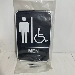 Insegna Simbolo di Vollrath Uomo Bagno con Braille 6" x 9" - Foto 1 di 6